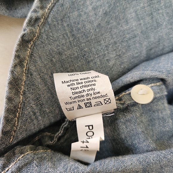 Madewell Embroidered Chambray Button Up Shirt Medium - Picture 13 of 14